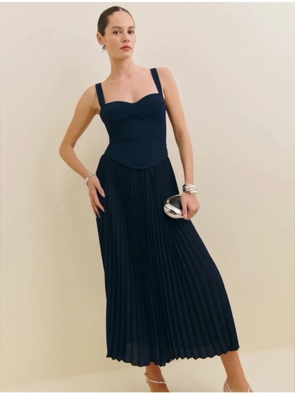 Reformation Marja Dress in Navy 12 - Picture 1 of 8